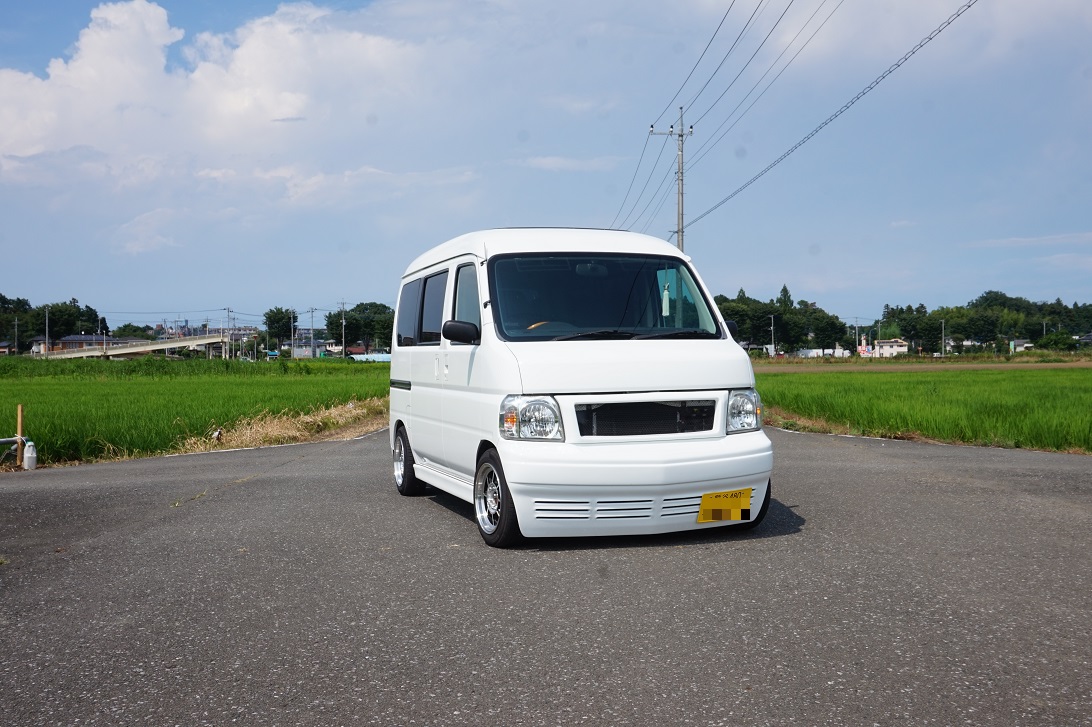 バモス ホビオ ワンオフマフラー製作 後付けサンルーフ ローダウン 各部スムージング Auto Work S R カスタムカー製作 ワンオフマフラー製作は埼玉 東松山のauto Work S Rにお任せください